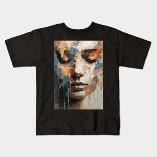 Sadness Abstract Art Face of a Woman Kids T-Shirt